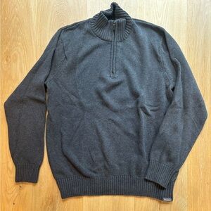 Eddie Bauer Heavy Quarter Zip Grey Sweater
